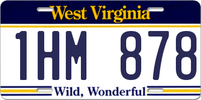 WV license plate 1HM878