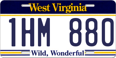 WV license plate 1HM880
