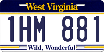 WV license plate 1HM881