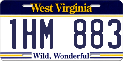WV license plate 1HM883
