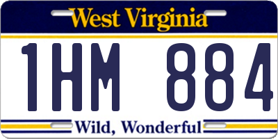 WV license plate 1HM884