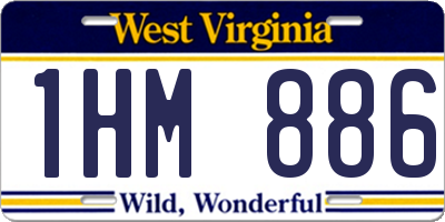 WV license plate 1HM886