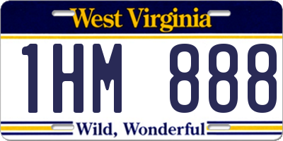 WV license plate 1HM888