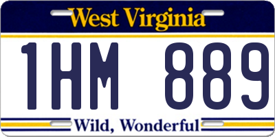 WV license plate 1HM889