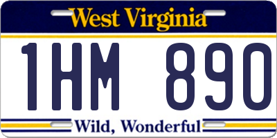 WV license plate 1HM890