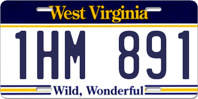 WV license plate 1HM891