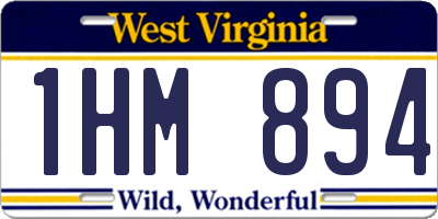 WV license plate 1HM894