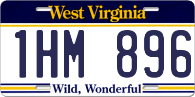 WV license plate 1HM896
