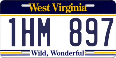 WV license plate 1HM897