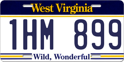 WV license plate 1HM899