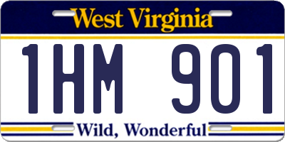 WV license plate 1HM901