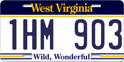 WV license plate 1HM903