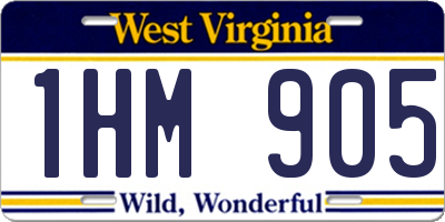 WV license plate 1HM905