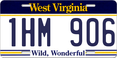 WV license plate 1HM906