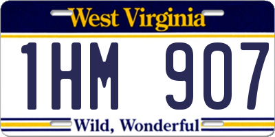 WV license plate 1HM907
