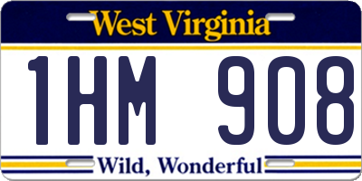 WV license plate 1HM908