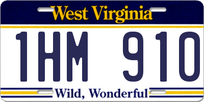 WV license plate 1HM910