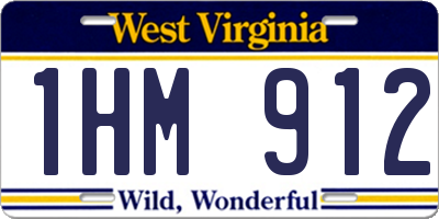 WV license plate 1HM912