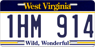 WV license plate 1HM914
