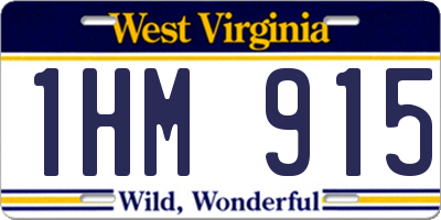 WV license plate 1HM915