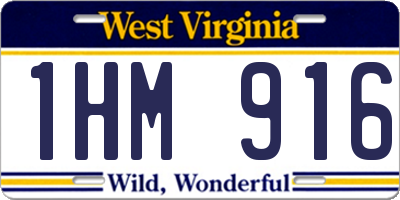WV license plate 1HM916