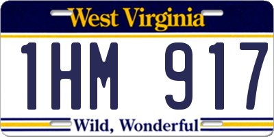 WV license plate 1HM917