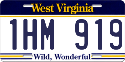 WV license plate 1HM919