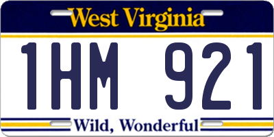WV license plate 1HM921