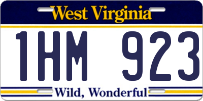 WV license plate 1HM923