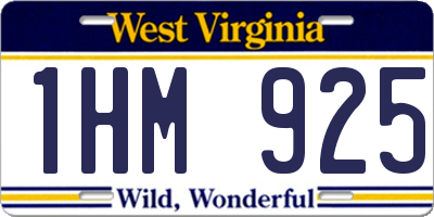 WV license plate 1HM925
