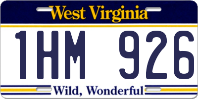 WV license plate 1HM926