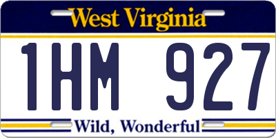 WV license plate 1HM927