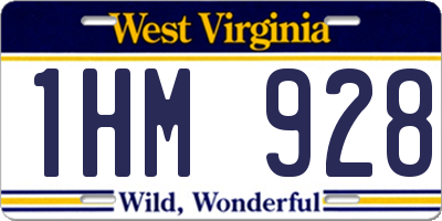 WV license plate 1HM928