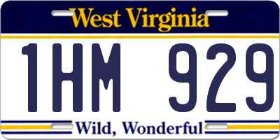 WV license plate 1HM929
