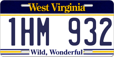 WV license plate 1HM932