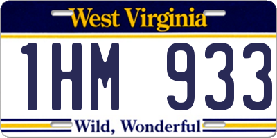 WV license plate 1HM933