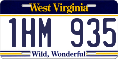 WV license plate 1HM935