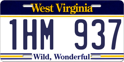 WV license plate 1HM937