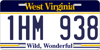 WV license plate 1HM938