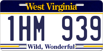 WV license plate 1HM939