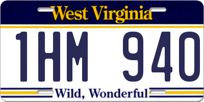 WV license plate 1HM940