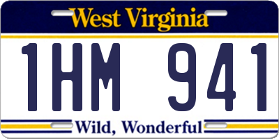 WV license plate 1HM941