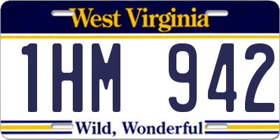 WV license plate 1HM942