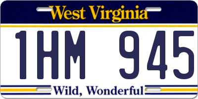 WV license plate 1HM945