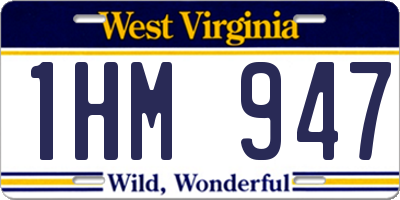 WV license plate 1HM947