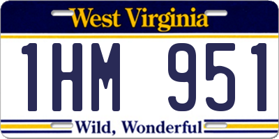 WV license plate 1HM951