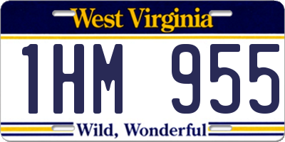 WV license plate 1HM955