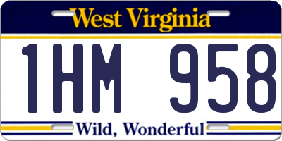 WV license plate 1HM958