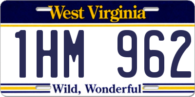 WV license plate 1HM962