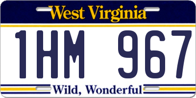 WV license plate 1HM967
